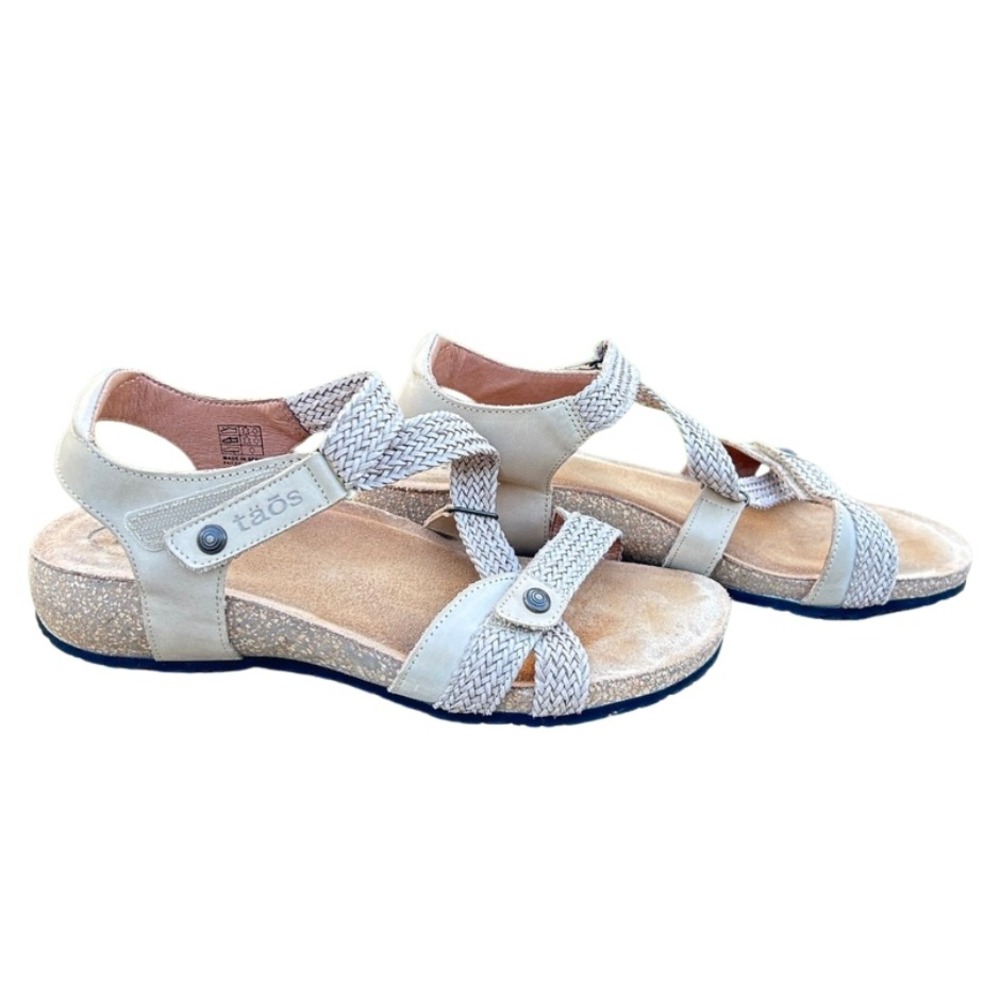 Taos Footwear Women's Braided Strap Sandals in Beige